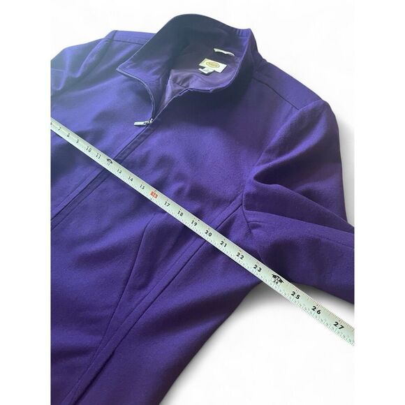 TALBOTS Women’s Size 20 Zipper Italian With Lining Blend Wool Purple Jacket - Picture 3 of 9